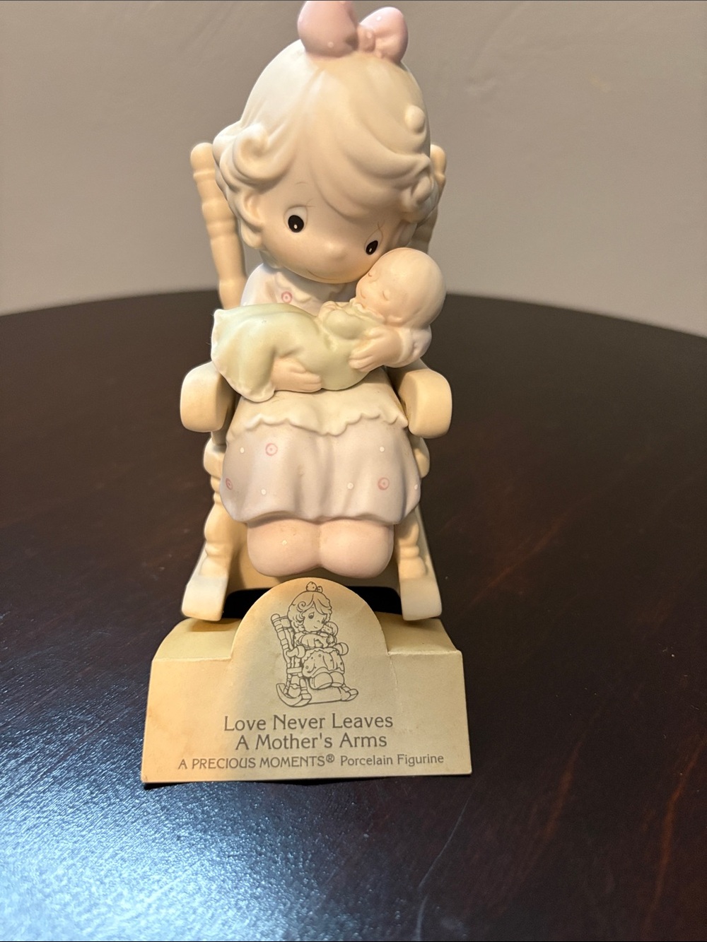 Precious Moments Cream & Pink Mother and Baby Figurine in Rocking Chair